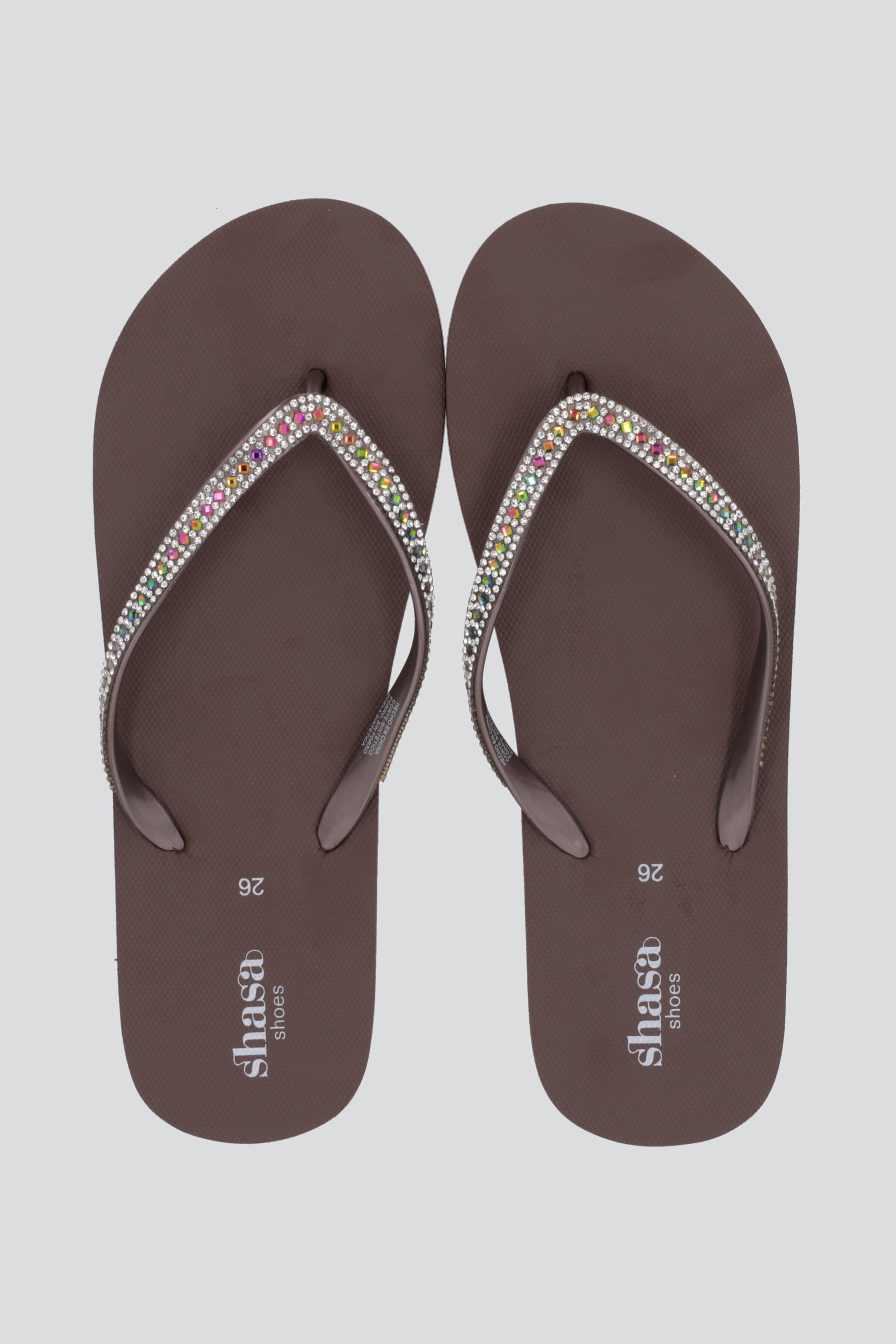 Flip Flop Cintas Brillos CAFE