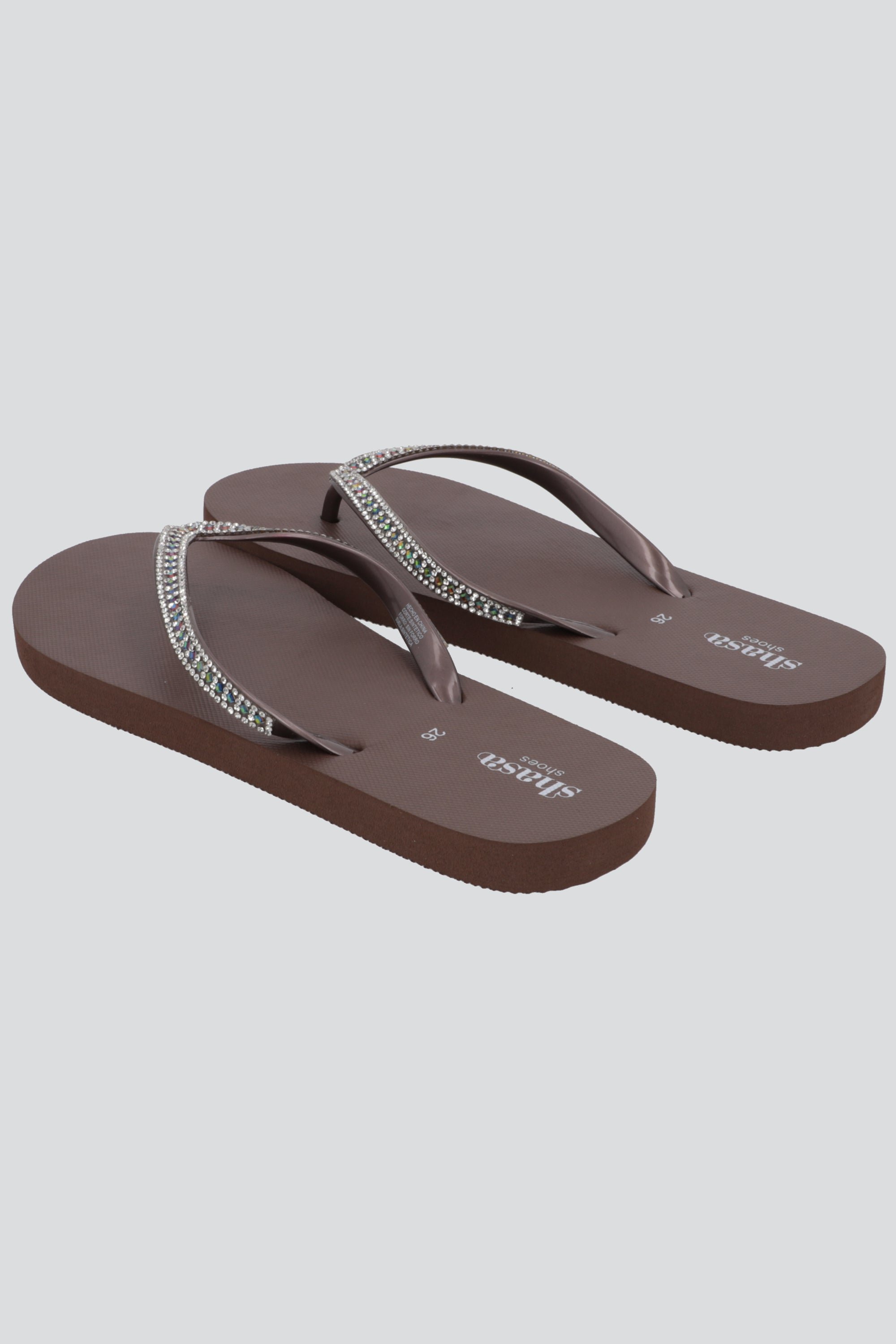 Flip Flop Cintas Brillos CAFE