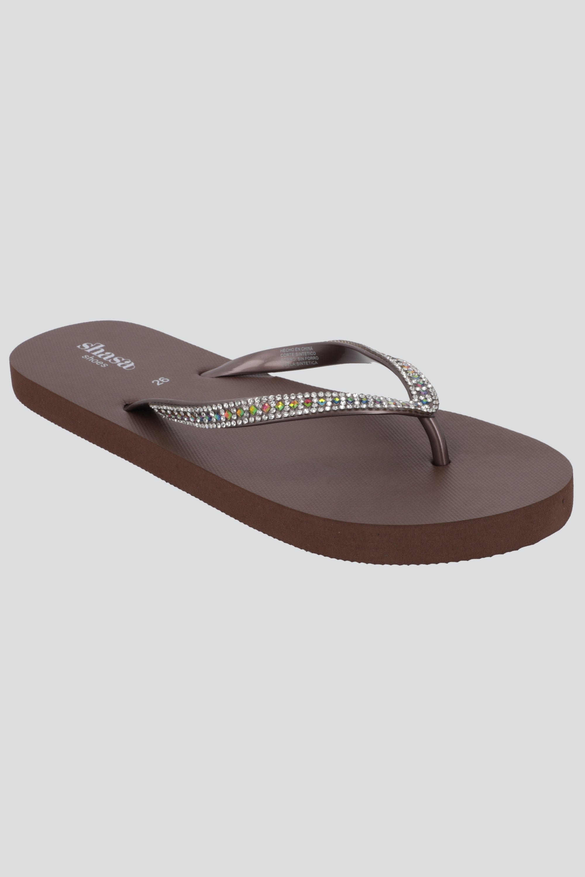 Flip Flop Cintas Brillos CAFE