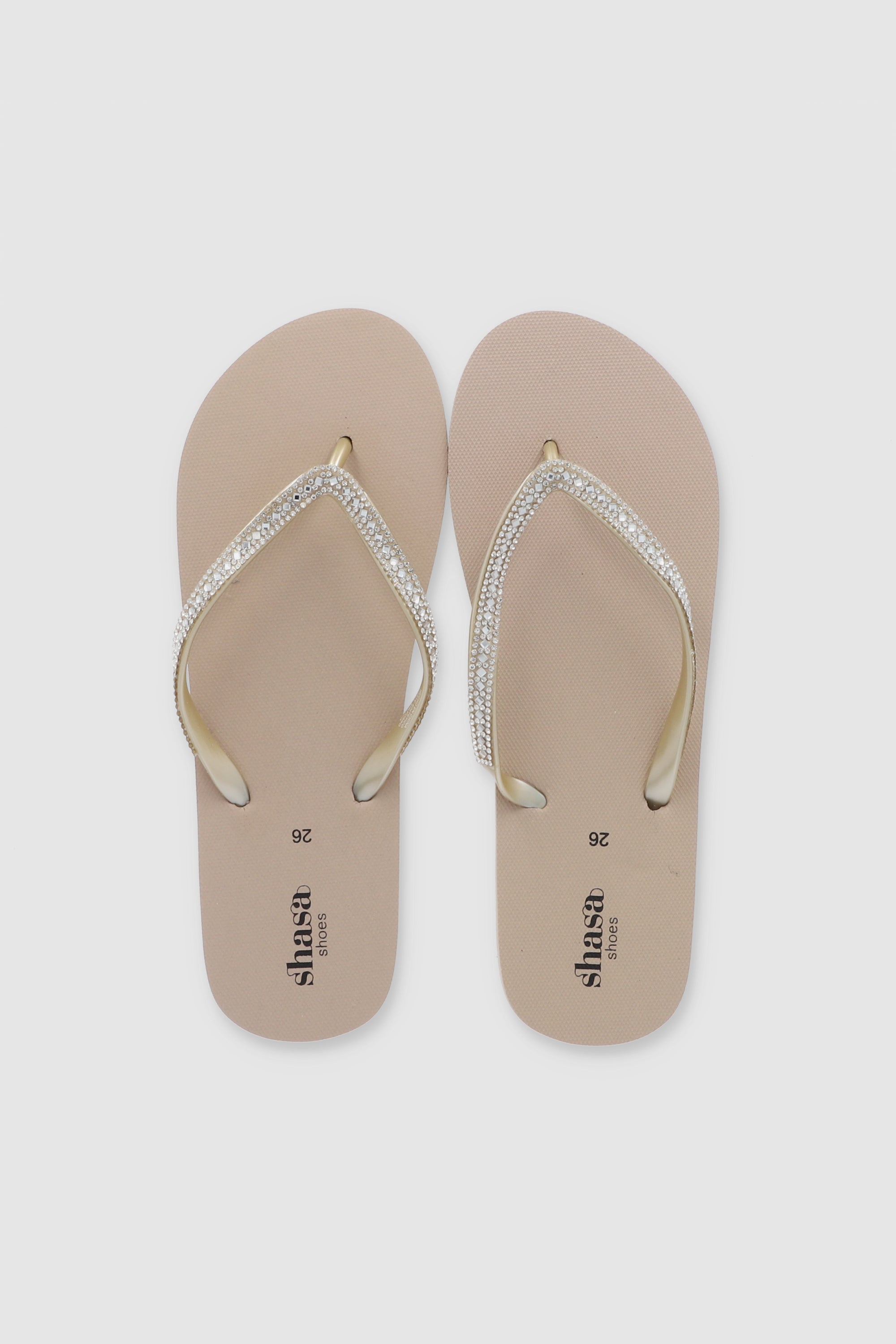 Flip Flop Cintas Brillos TAUPE