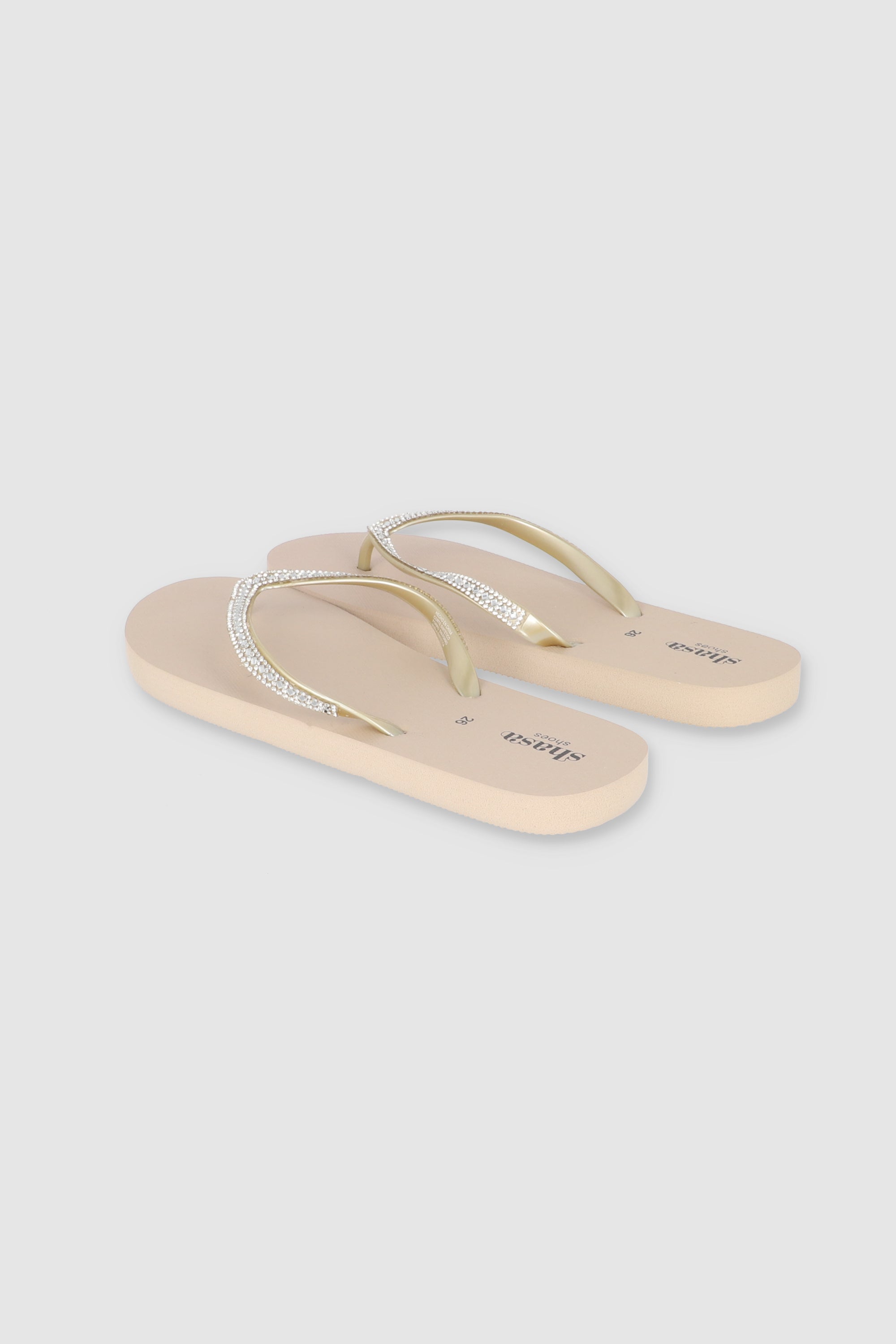 Flip Flop Cintas Brillos TAUPE