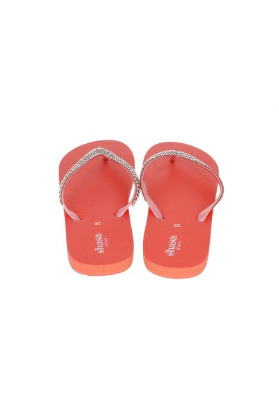 Flip Flop Cintas Brillos ROJO