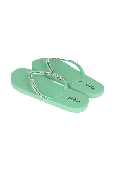 Flip Flop Cintas Brillos VERDE