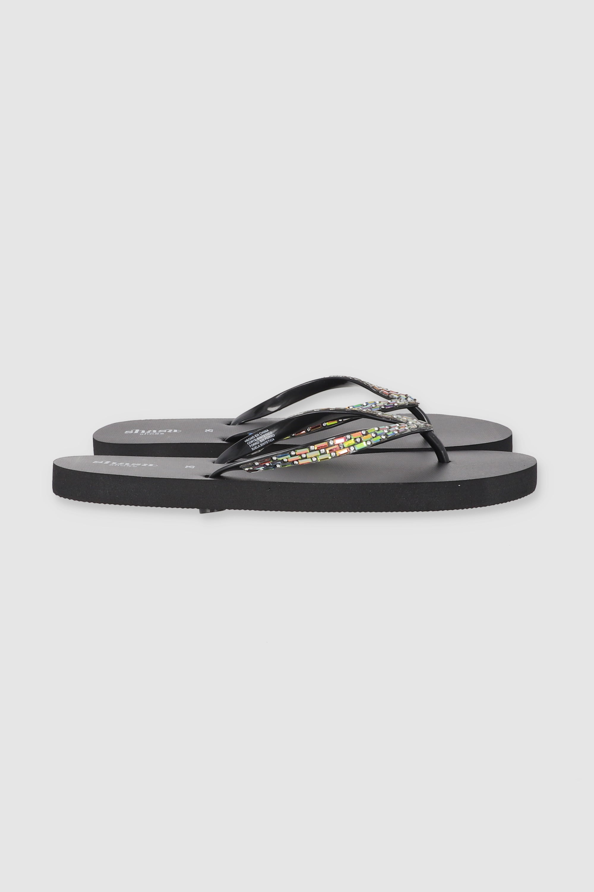 Flip Flop Chinela Brillos Piedras MULTICOLOR