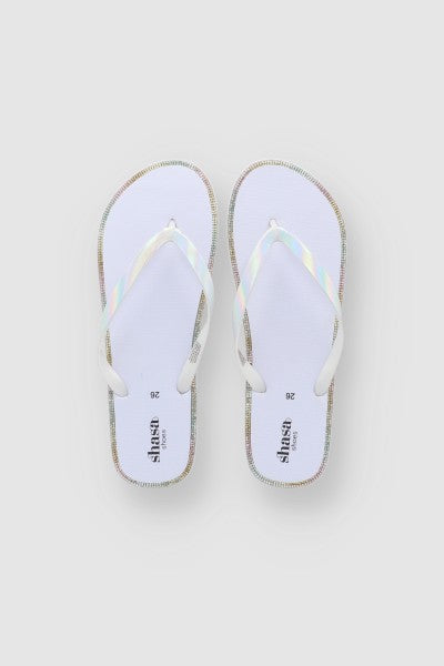 Flip Flops Iridiscentes Brillos BLANCO