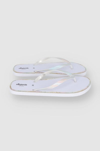 Flip Flops Iridiscentes Brillos BLANCO