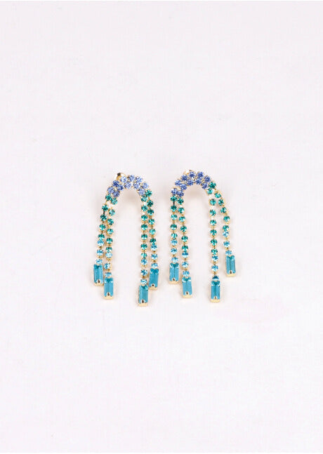 Aretes Arco Brillos AZUL