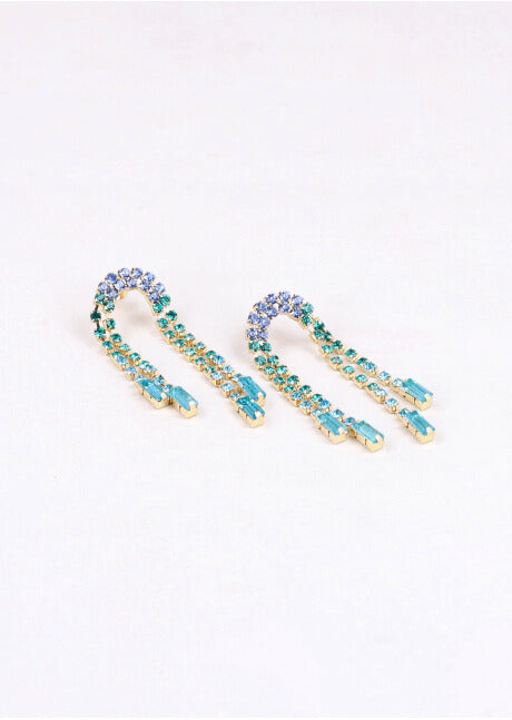 Aretes Arco Brillos AZUL