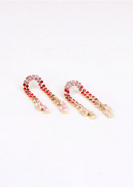 Aretes Arco Brillos ROSA