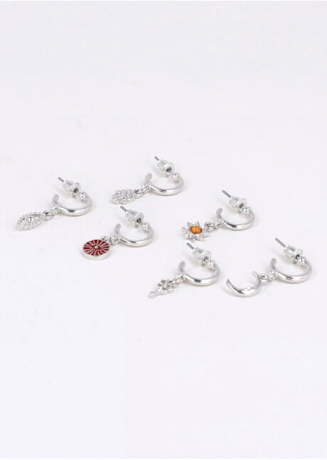 3 PR earrings Charms Luna SILVER