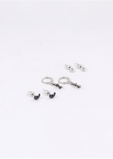 3 Pr Aretes Serpiente PLATA