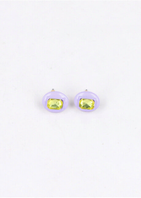 Oval Crystal Oval earrings LILAC