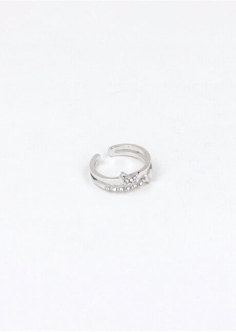 2 butterfly line ring SILVER