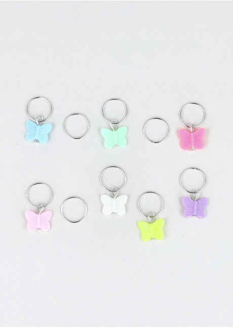 Set 10 Rings Cabello Butterflies SILVER