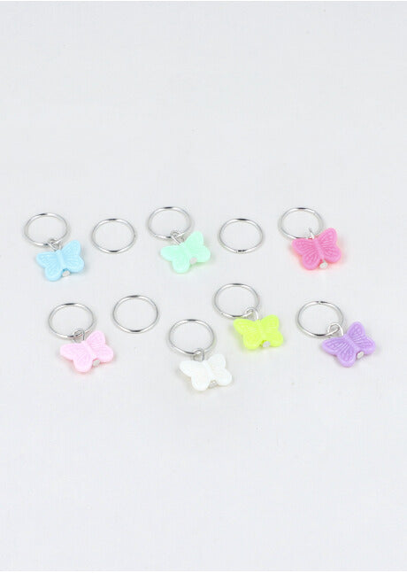 Set 10 Rings Cabello Butterflies SILVER