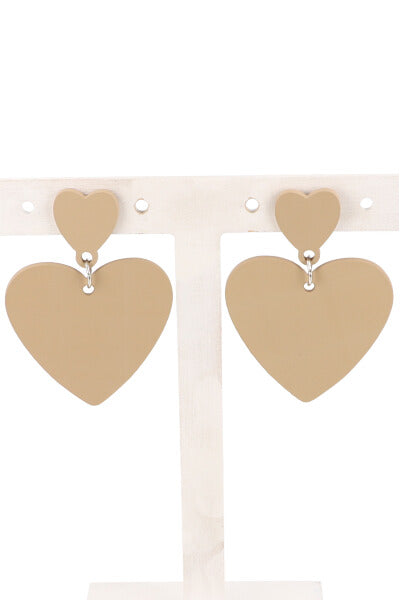 Aretes Studs Corazón BEIGE