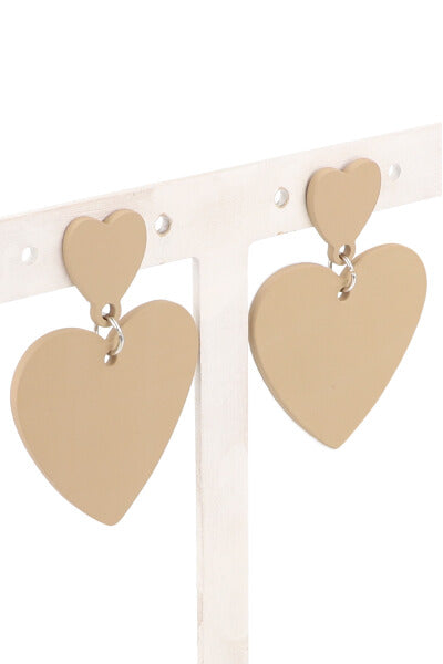 Aretes Studs Corazón BEIGE