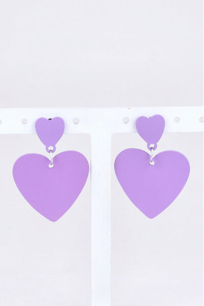 Aretes Studs Corazón LILA