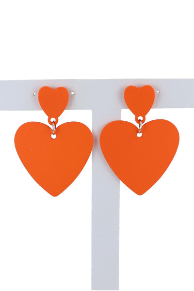 Aretes Studs Corazón NARANJA