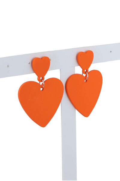 Aretes Studs Corazón NARANJA