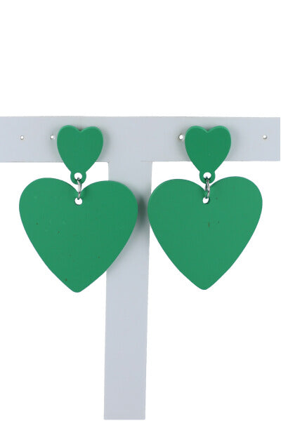 Aretes Studs Corazón VERDE