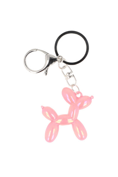 Iridiscent Globe Pug Keychain PINK