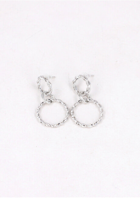 Twist circles earrings SILVER