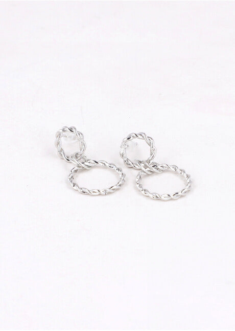 Twist circles earrings SILVER