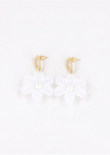 Aretes Flor Color BLANCO