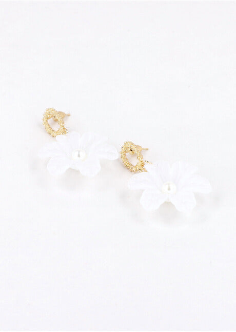 Aretes Flor Color BLANCO