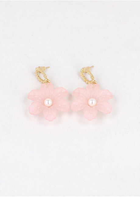 Aretes Flor Color ROSA