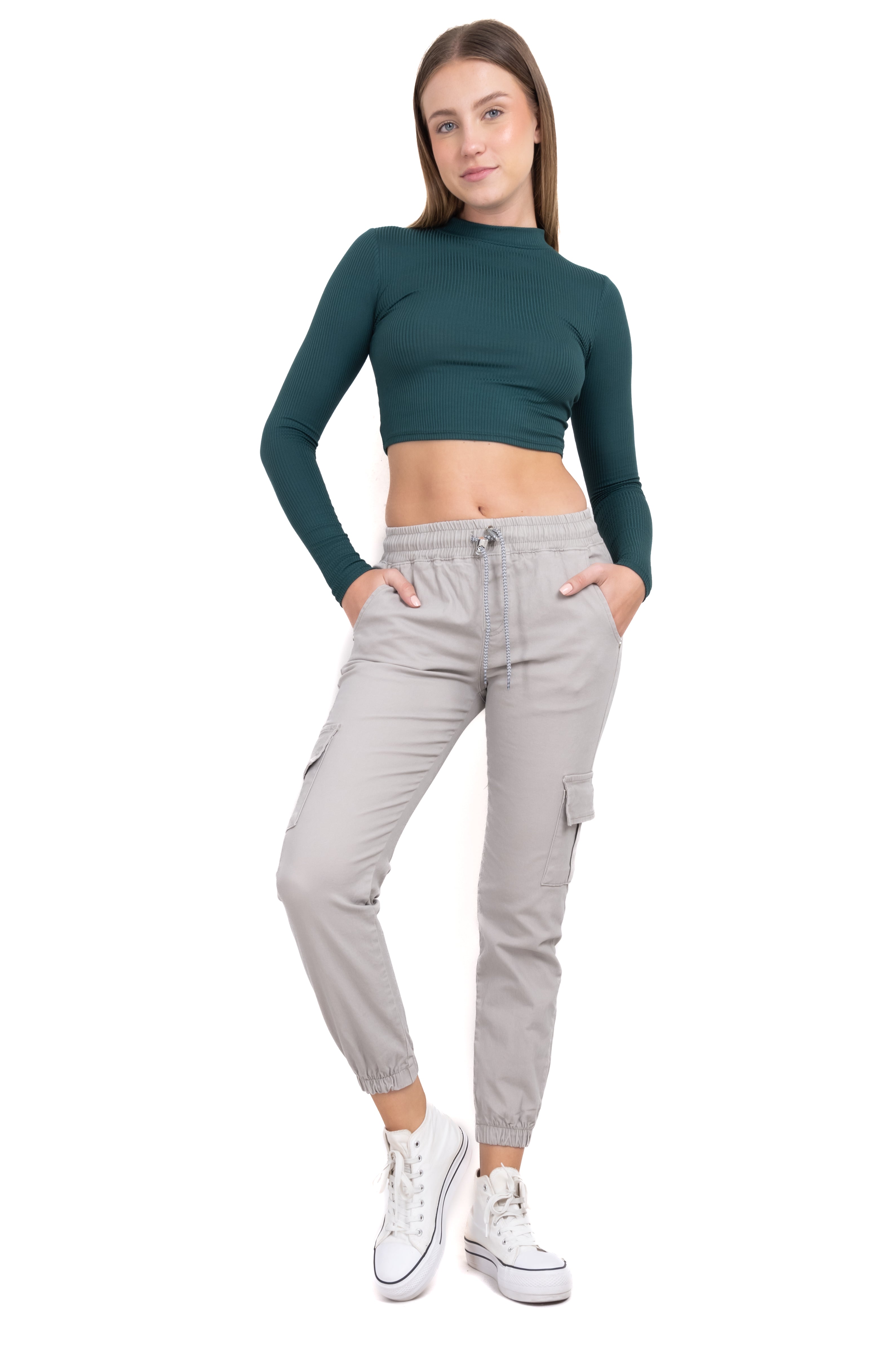 Jeans with spring and jareta Light gray