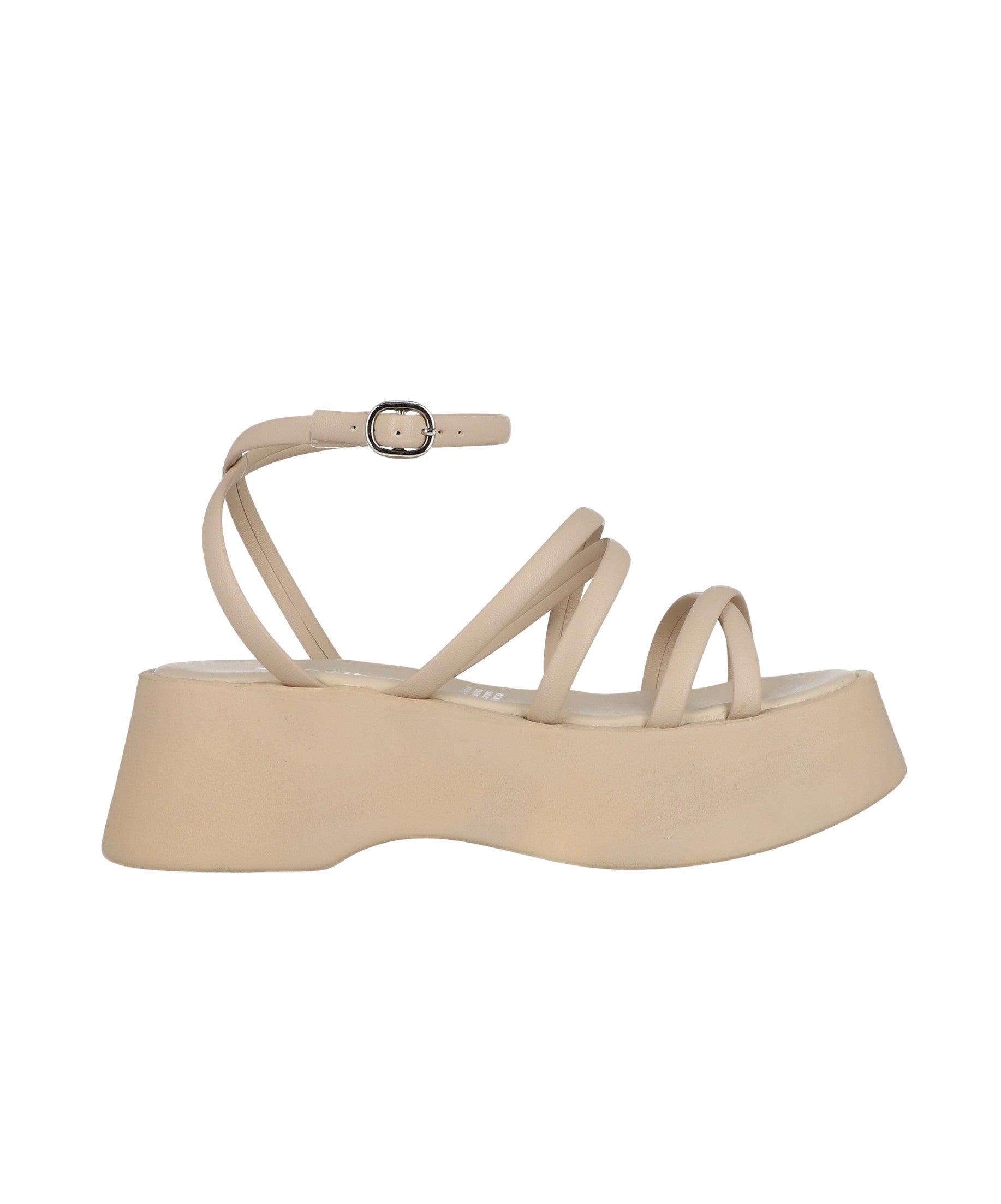 Sandal Platform Multi strips Nude