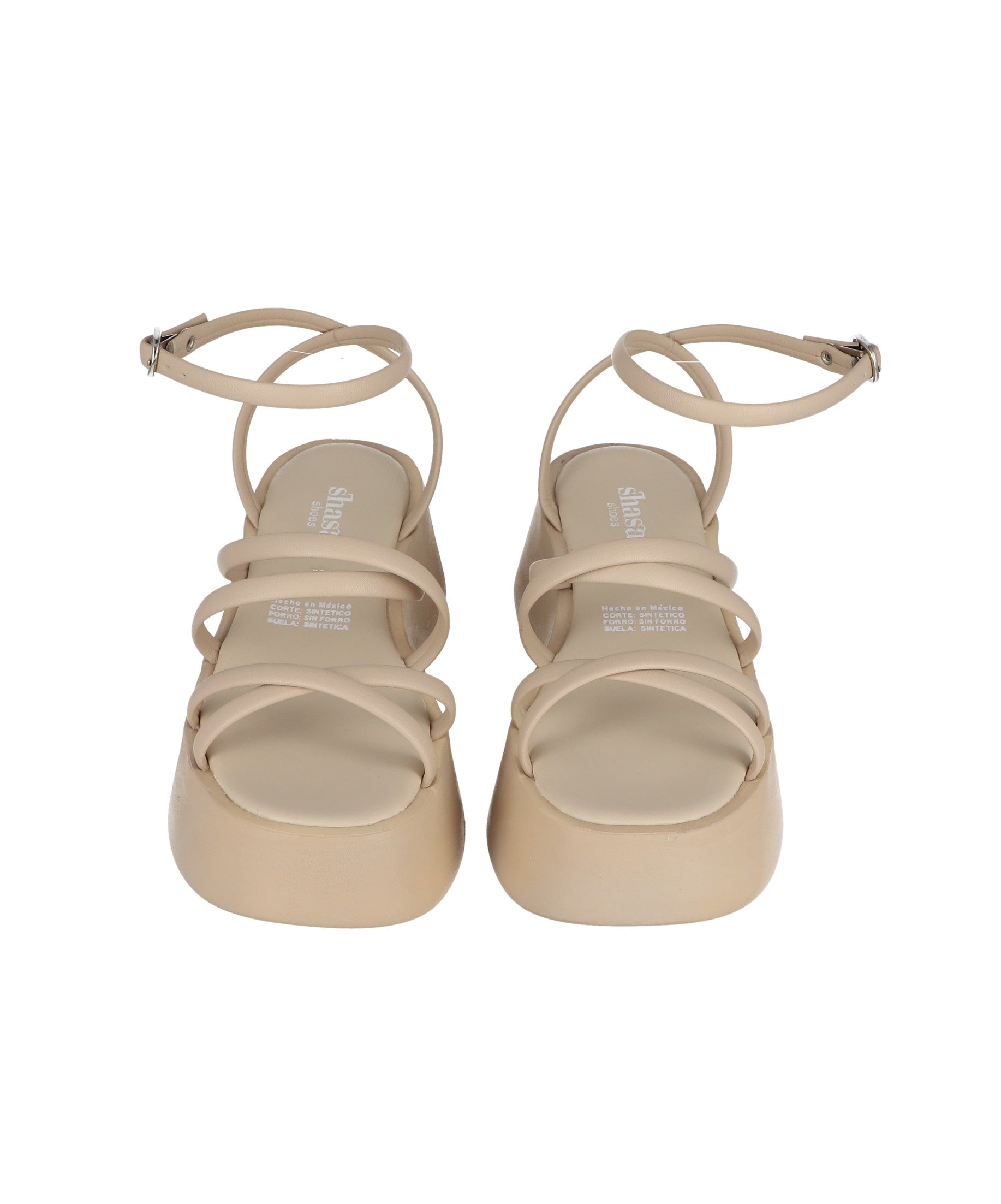 Sandal Platform Multi strips Nude