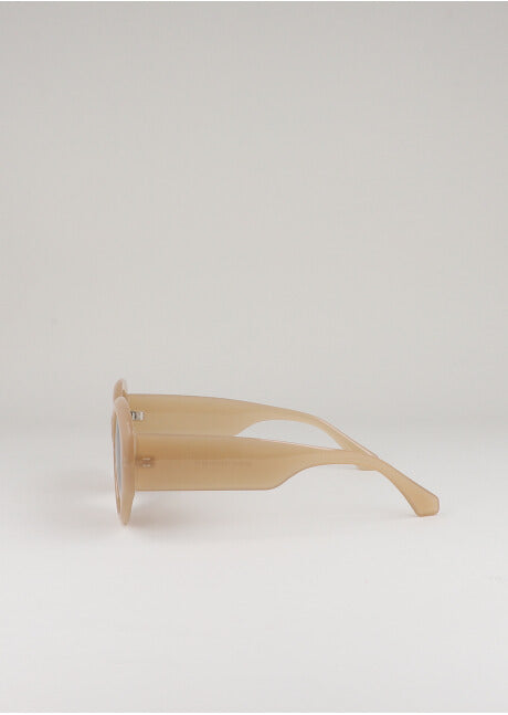 Rounded lenses Width frame BEIGE