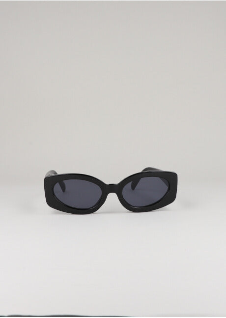 Oval lenses thick frame BLACK