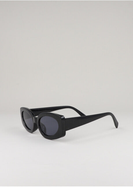 Oval lenses thick frame BLACK
