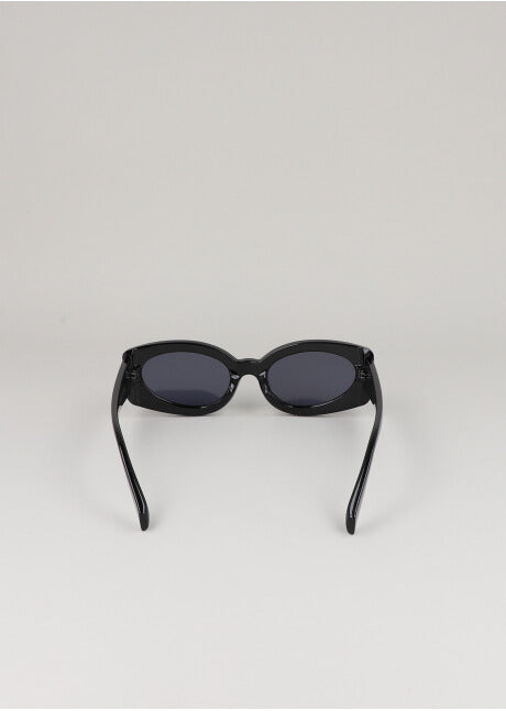 Oval lenses thick frame BLACK