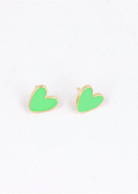 Studs Heart earrings GREEN