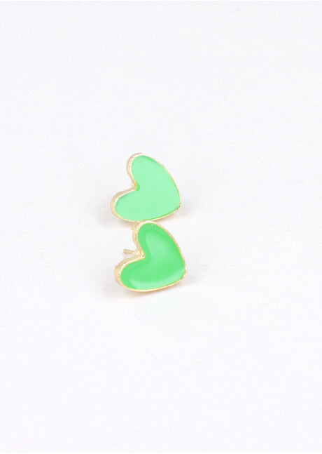 Studs Heart earrings GREEN