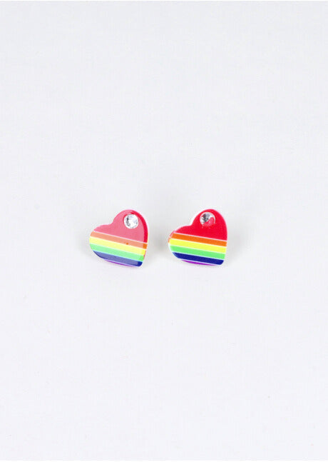 Aretes Corazon Arcoiris MULTICOLOR