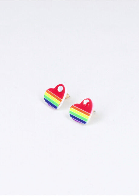 Aretes Corazon Arcoiris MULTICOLOR