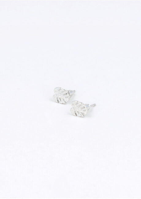 Aretes Hojita Tropical PLATA