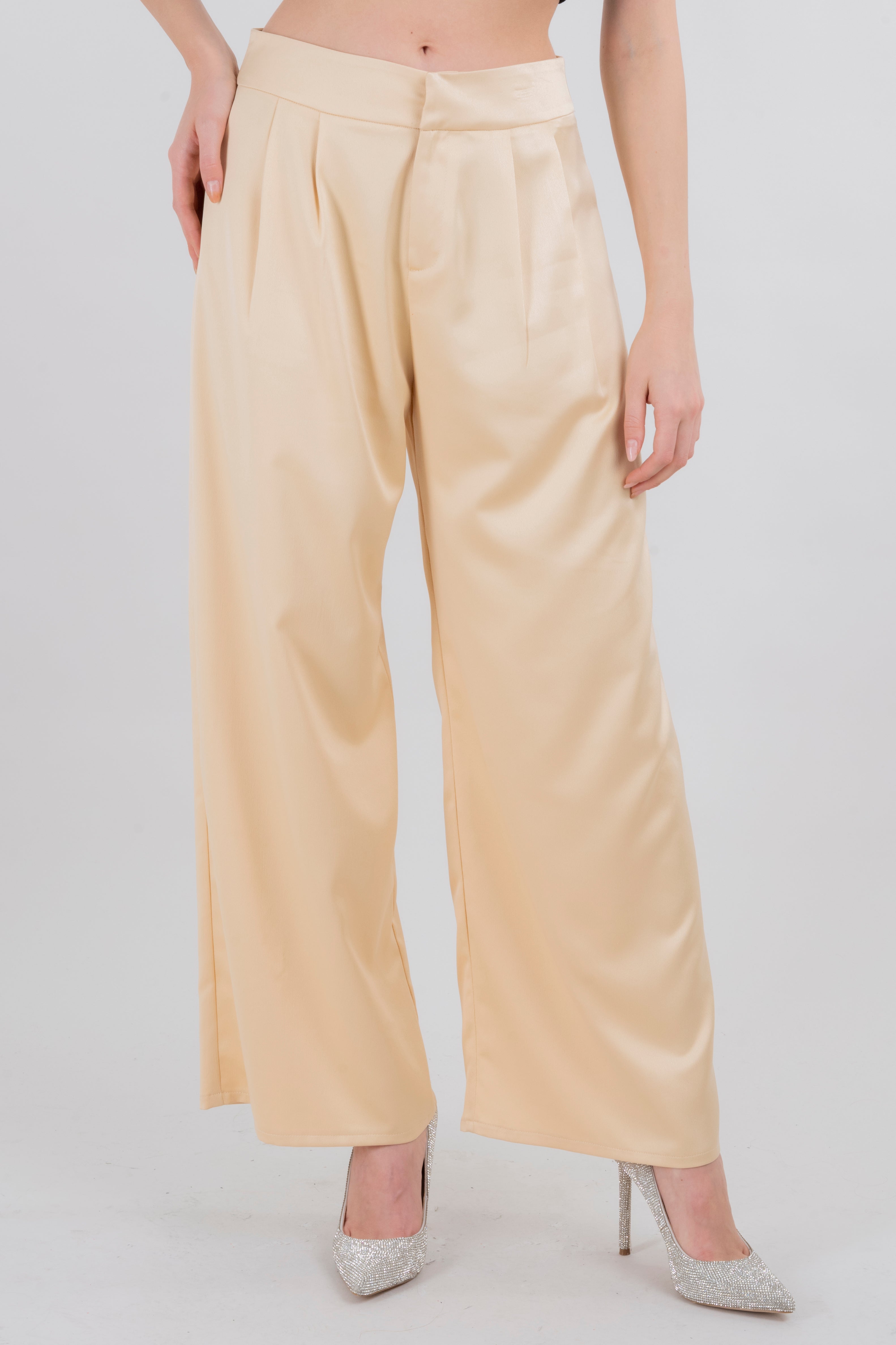 Pantalon Liso Pretina BEIGE