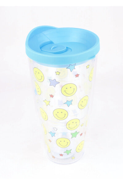 Vaso estampado carita feliz AZUL