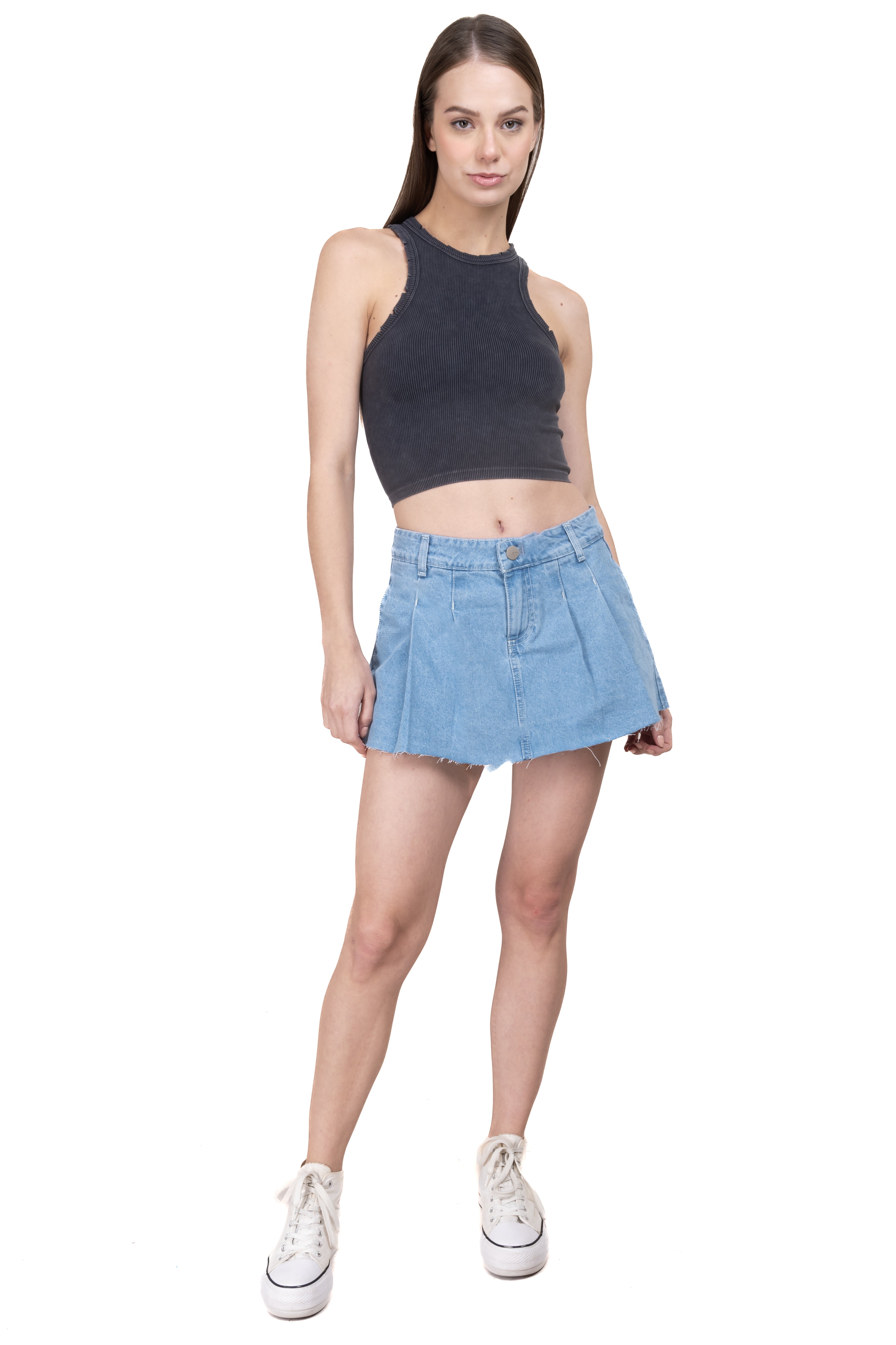 Mini Denim Skirt Stone Light