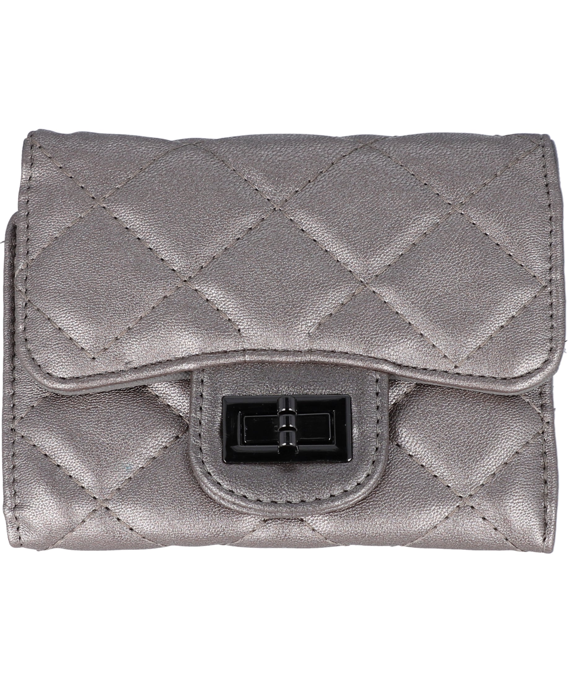 Cartera capitonada broche PLATA