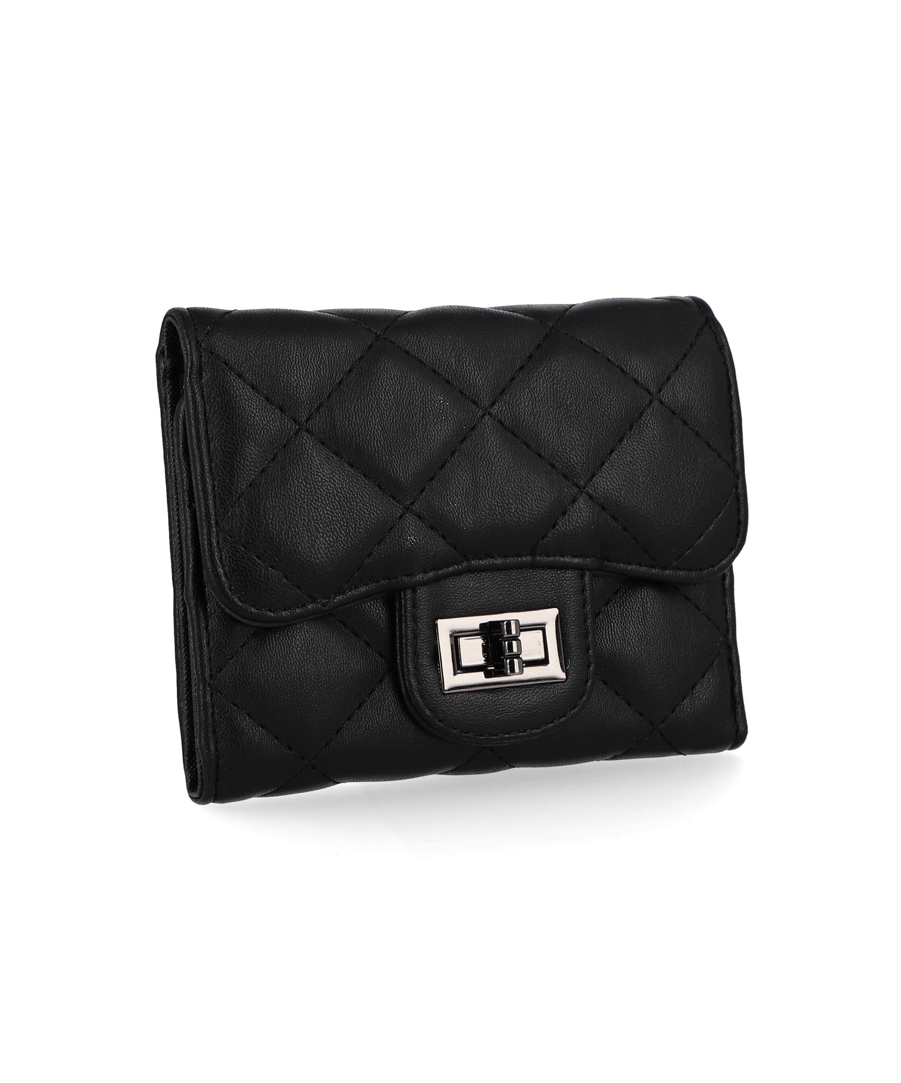 Cartera capitonada broche NEGRO