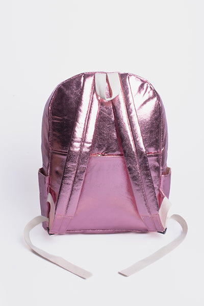 Mochila metalizada bolsillo ORO ROSA