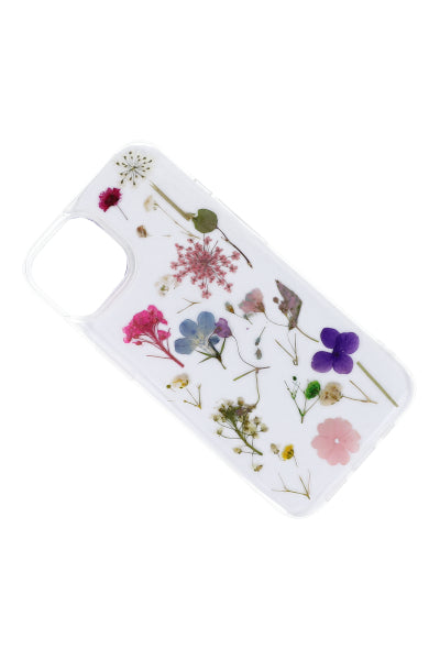 funda cel i14 flor real TRANSPARENTE